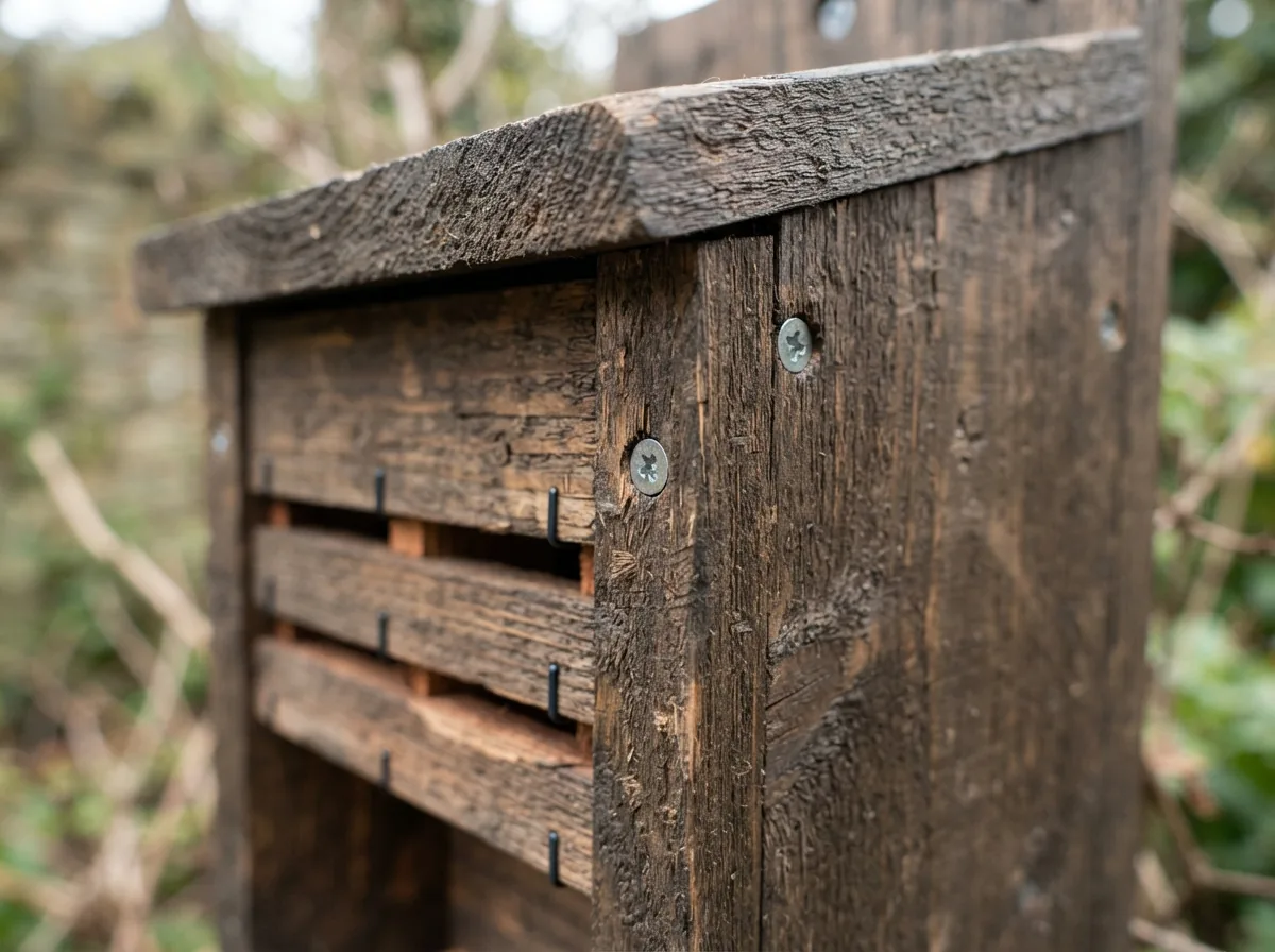 Close-up of the materials and construction of the Plateau 3-Chamber Maternal Bat Sanctuary