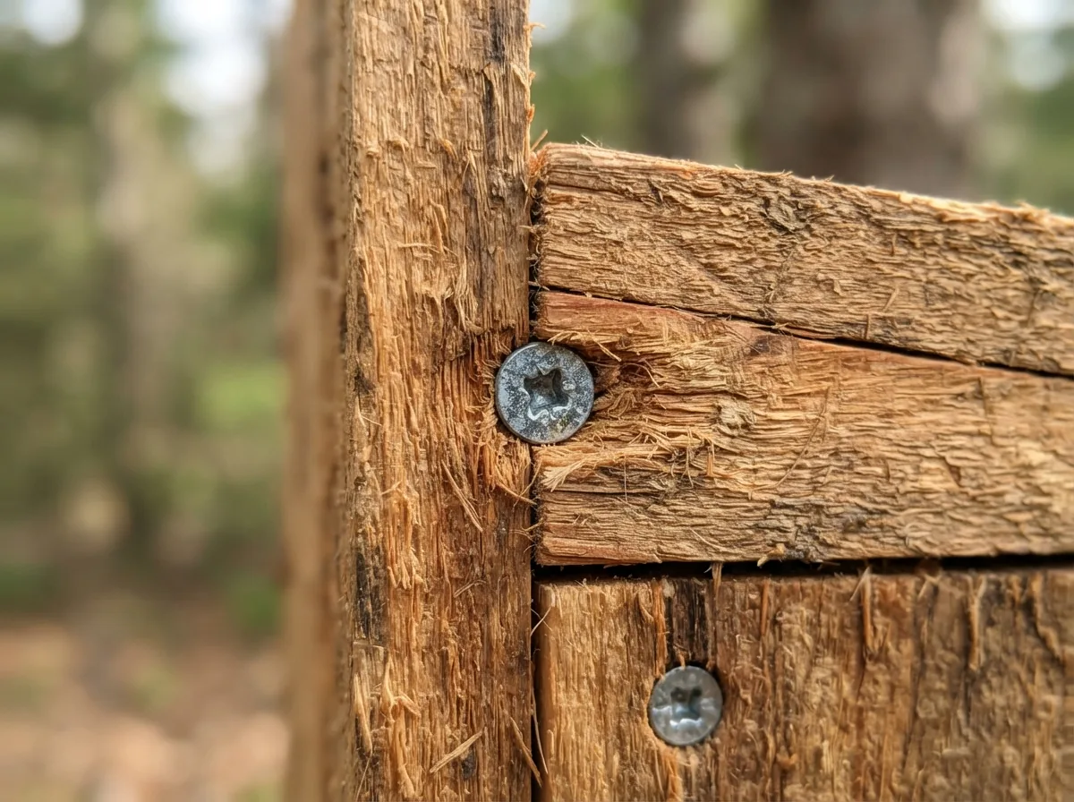 Close-up of the materials and construction of the The Owl Shack Screech Owl & Kestrel Box