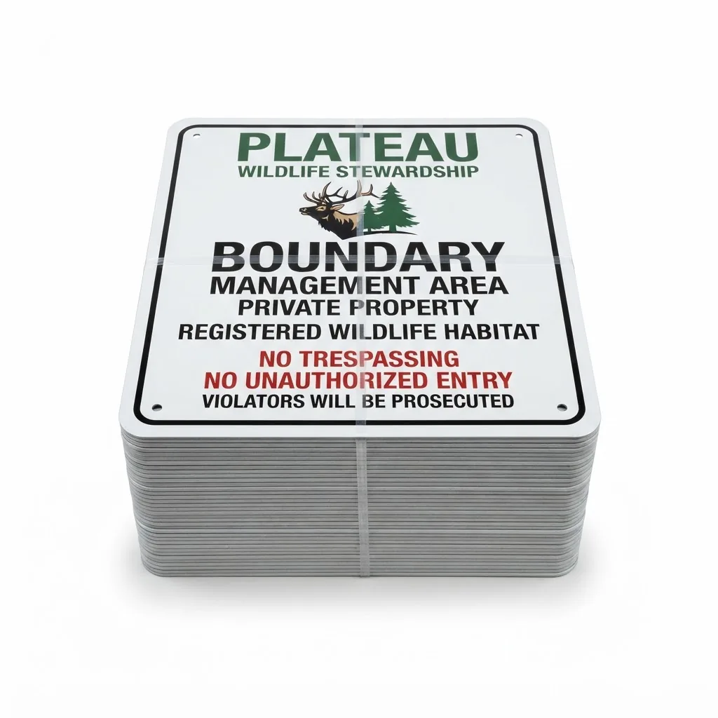 Plateau Wildlife Stewardship Boundary Signs (Pack of 10)